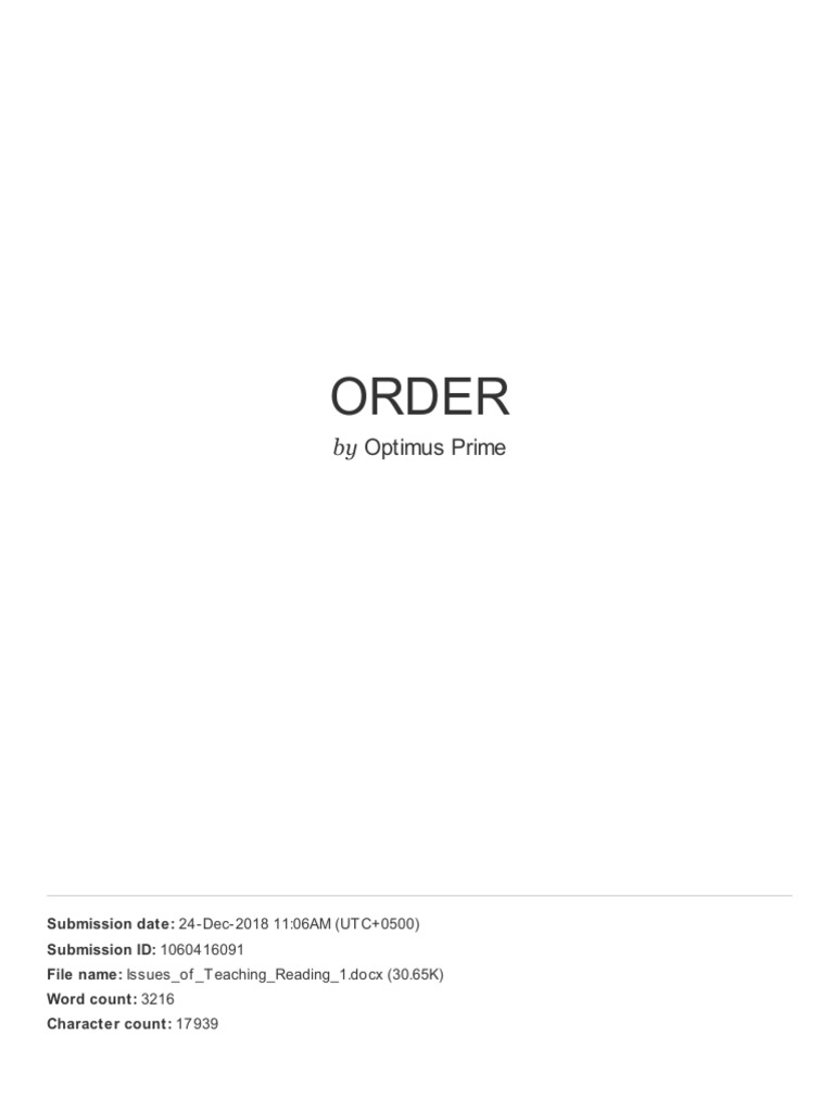 Order: by Optimus Prime | PDF | Science & Mathematics