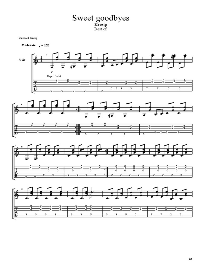 Sweet goodbyes krezip pdf guitar family instruments guitars