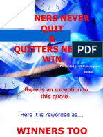 Winners Never Quit & Quitters Never WIN: Presented By: K.C.Venugopal