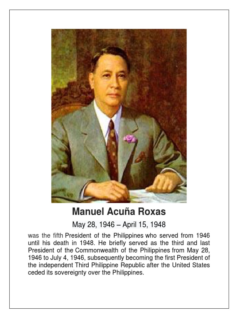 Manuel Acuña Roxas | PDF | Philippines | Government