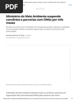 Ministério Do Meio Ambiente Suspende Convênios e Parcerias Com ONGs Por Três Meses _ Política _ G1