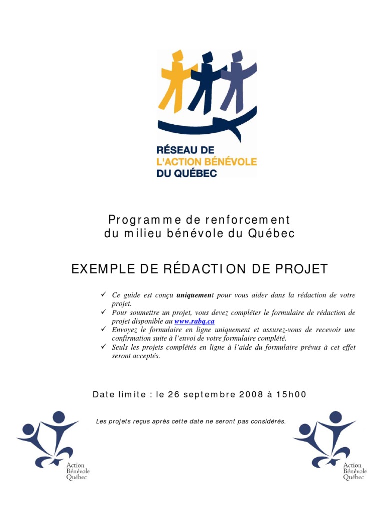 Exemple De Redaction De Projet Pdf Benevolat Business
