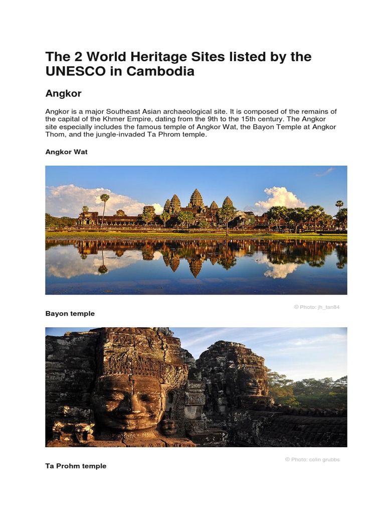 UNESCO World Heritage Sites in Southeast Asia | PDF | Angkor | Malaysia
