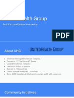 Unitedhealth Group: and It'S Contribution To America