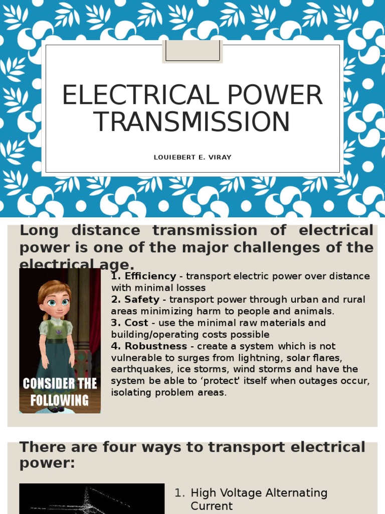 Electrical Power Transmission Overview | PDF | Electric Power ...