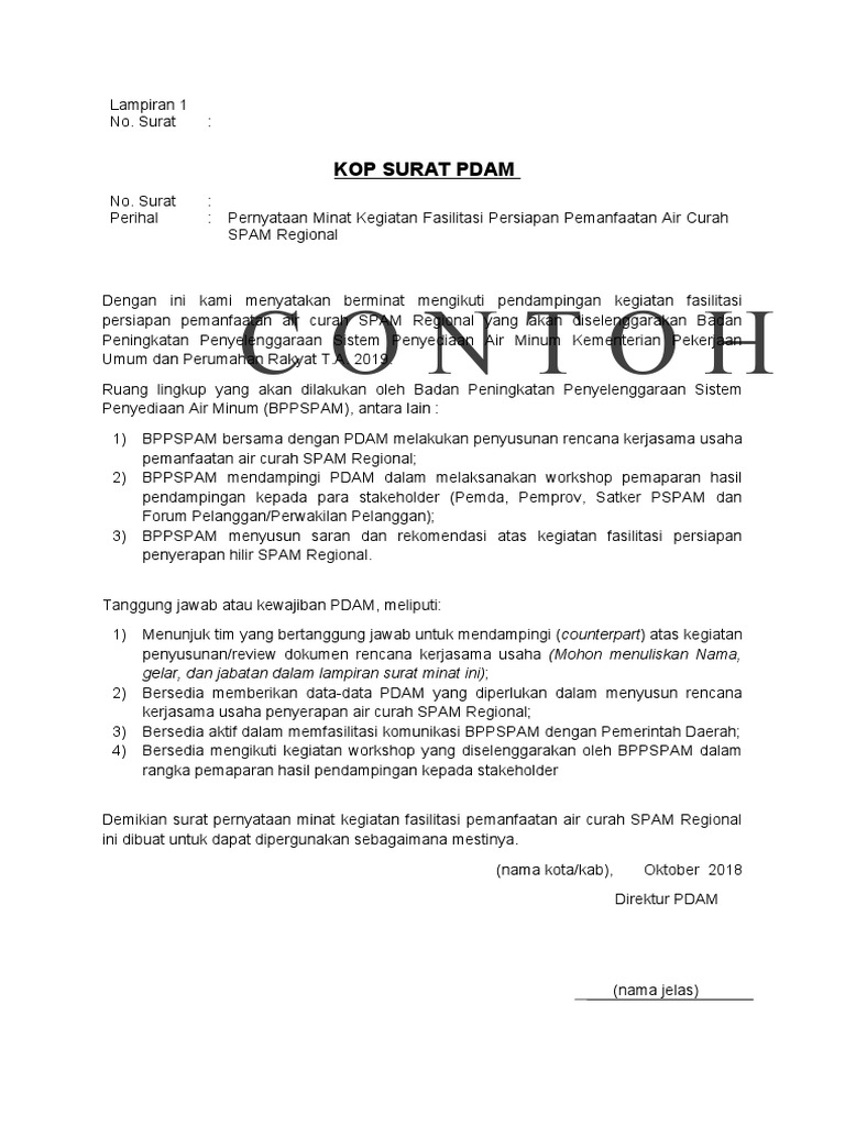 Contoh Pernyataan Minat