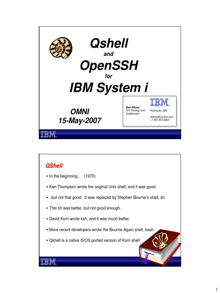 Qshell and OpenSSH for IBM i Series | PDF | Secure Shell | Ibm System I