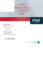 The Five Behaviors of A Cohesive Team Sample Report
