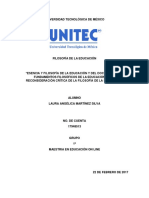 Esencia y Filosofía de La Educación y Del Documento Los Fundamentos Filosóficos de La Educación Como Reconsideración Crítica de La Filosofía de La Educación