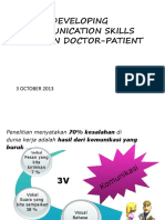 Developing Communication Skills Between Doctor-Patient: 3 OCTOBER 2013