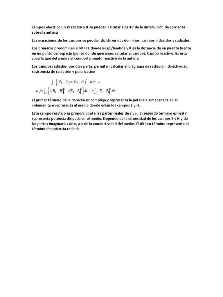 Campos Eléctrico E y Magnético H | PDF
