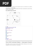 Mill Fanuc: Fanuc G68 Coordinate Rotation - Subprogram Example