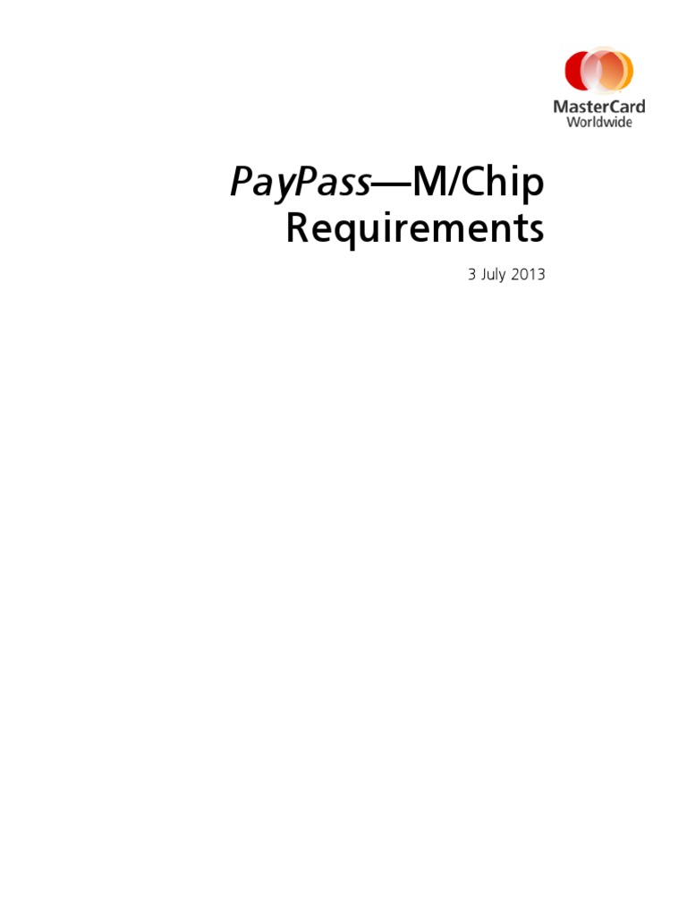 PayPass MChip Requirements 2013 PDF | PDF | Emv | Master Card