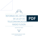 Reforma Del Articulo 191 de La Ley de Telecomunicaciones y Radio Fusion