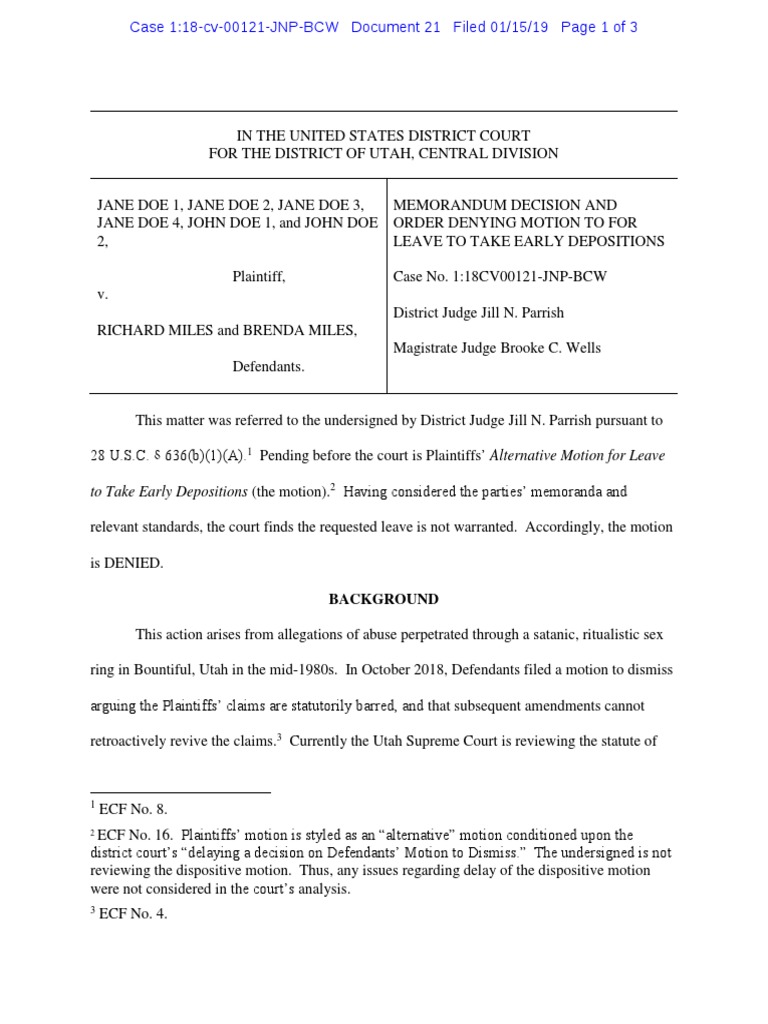 Motion Denied PDF Discovery (Law) Deposition (Law)