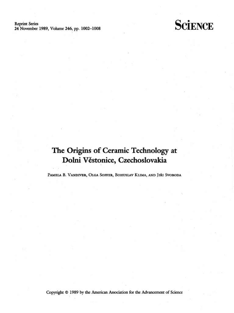 The Origins of Ceramic Technology at Dol PDF PDF Ceramics Pottery