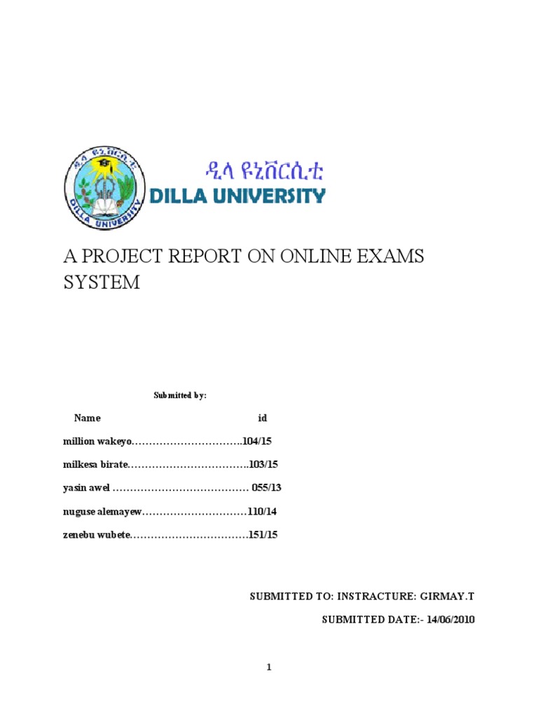 Online Examination System Project Report | PDF | Software Testing ...