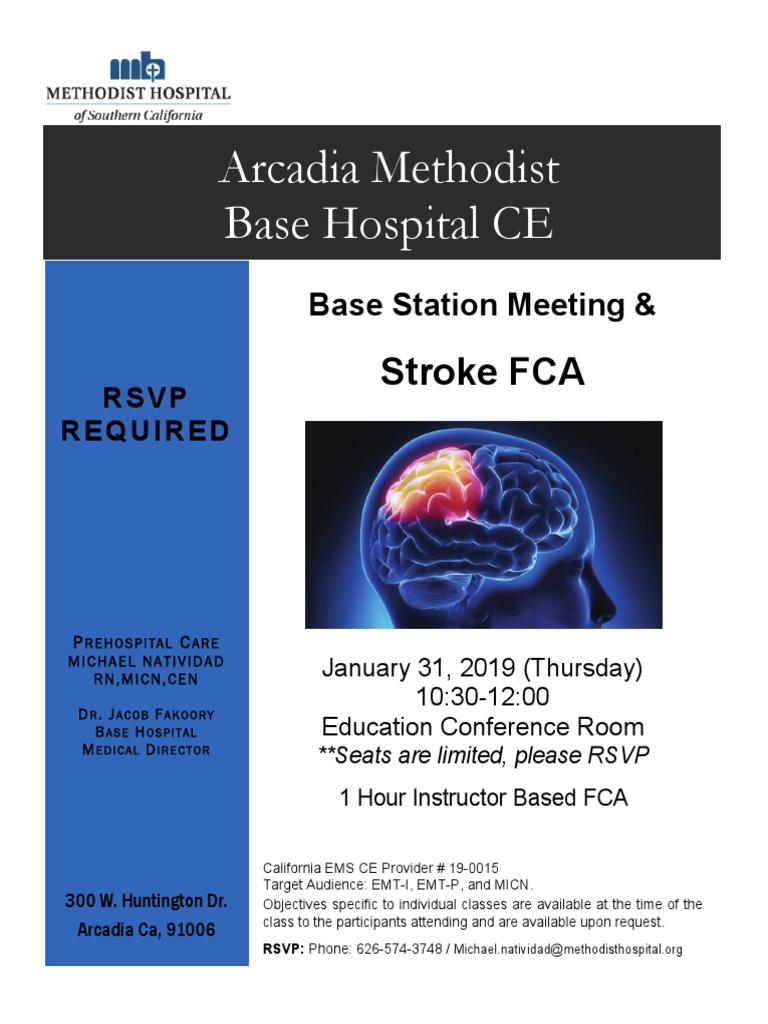 Arcadia Methodist Base Hospital CE Stroke FCA PDF