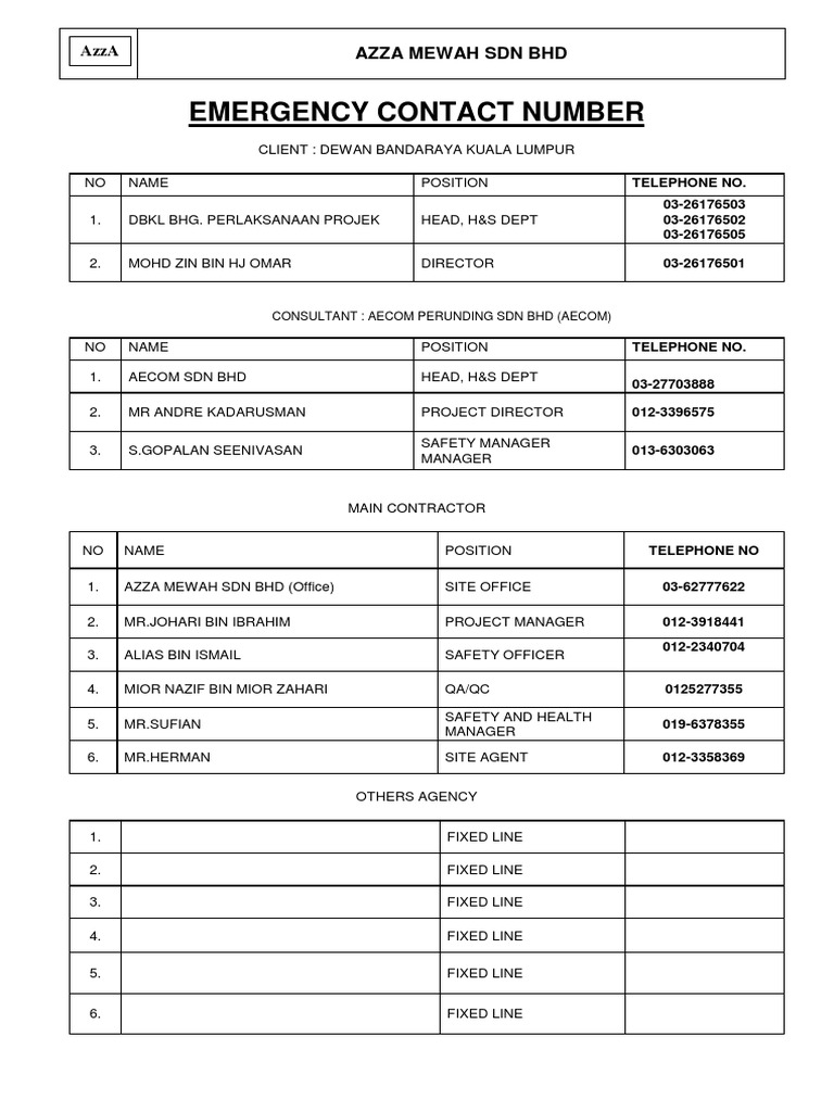 AECOM & Azza Mewah Contact Details | PDF | Business