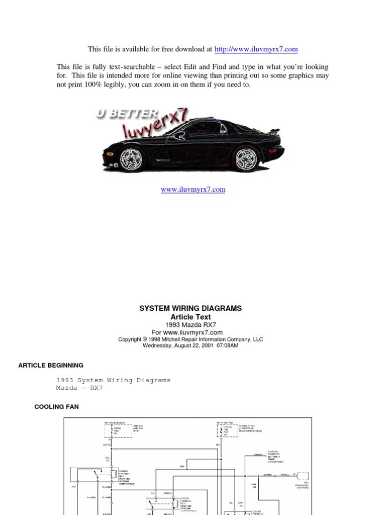 RX7 FD 1993 Wiring | PDF | Electronic Component | Fuse (Electrical)