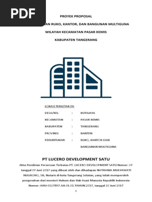 Contoh Proposal Proyek Pembangunan Ruko Lukisan