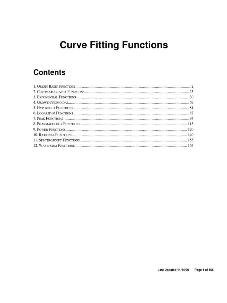 Curve fitting functions pdf