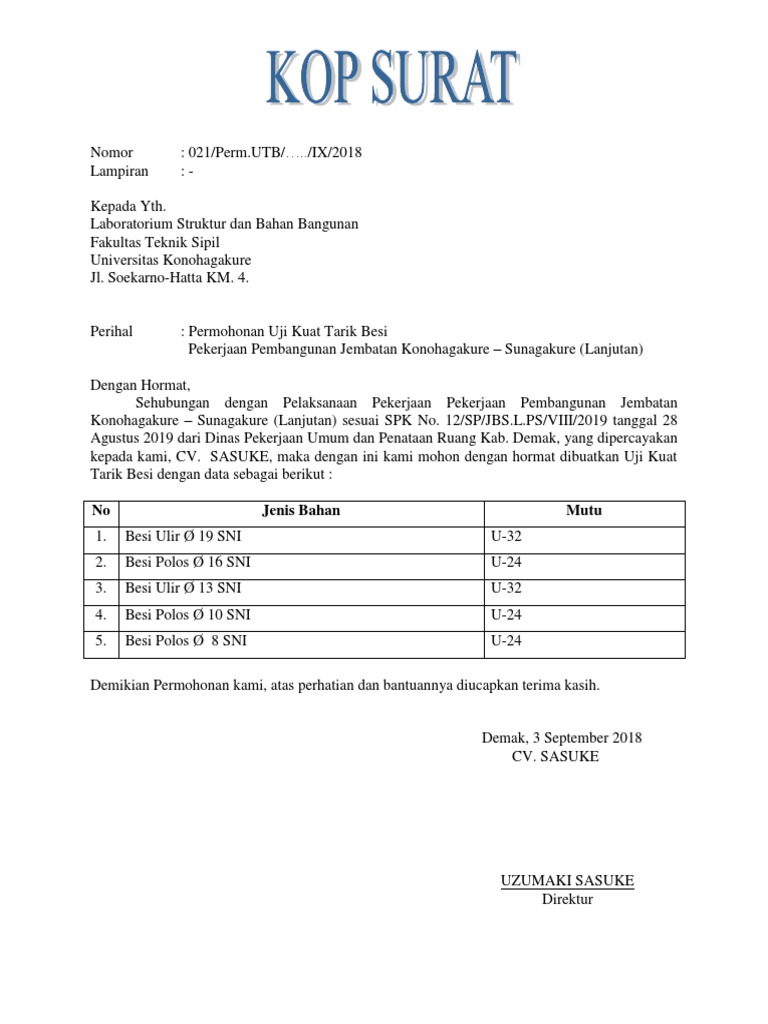 Inilah 5+ Contoh Surat Permohonan Uji Laboratorium Terbaik  Koleksi