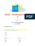 Math - Kindergarten Unit 3: Multiple Choice