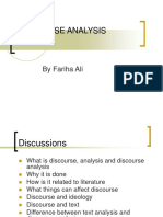 Discourse Analysis: by Fariha Ali