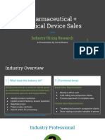 Pharmaceutical + Medical Device Sales: Industry Hiring Research