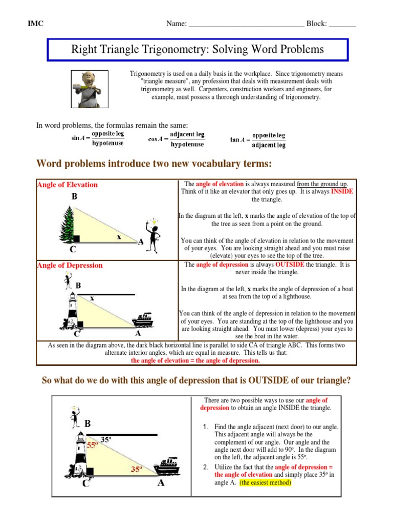 Right Triangle Application Notes | PDF | Triangle | Trigonometry