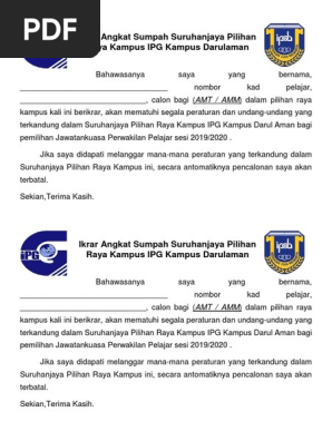 Ikrar Angkat Sumpah Pdf