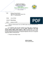 Memorandum: Finance Service Regional Finance Service Office 2