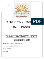 Kendriya Vidyalaya Ongc Panvel: Chemistry Investigatory Project SESSION 2018-2019