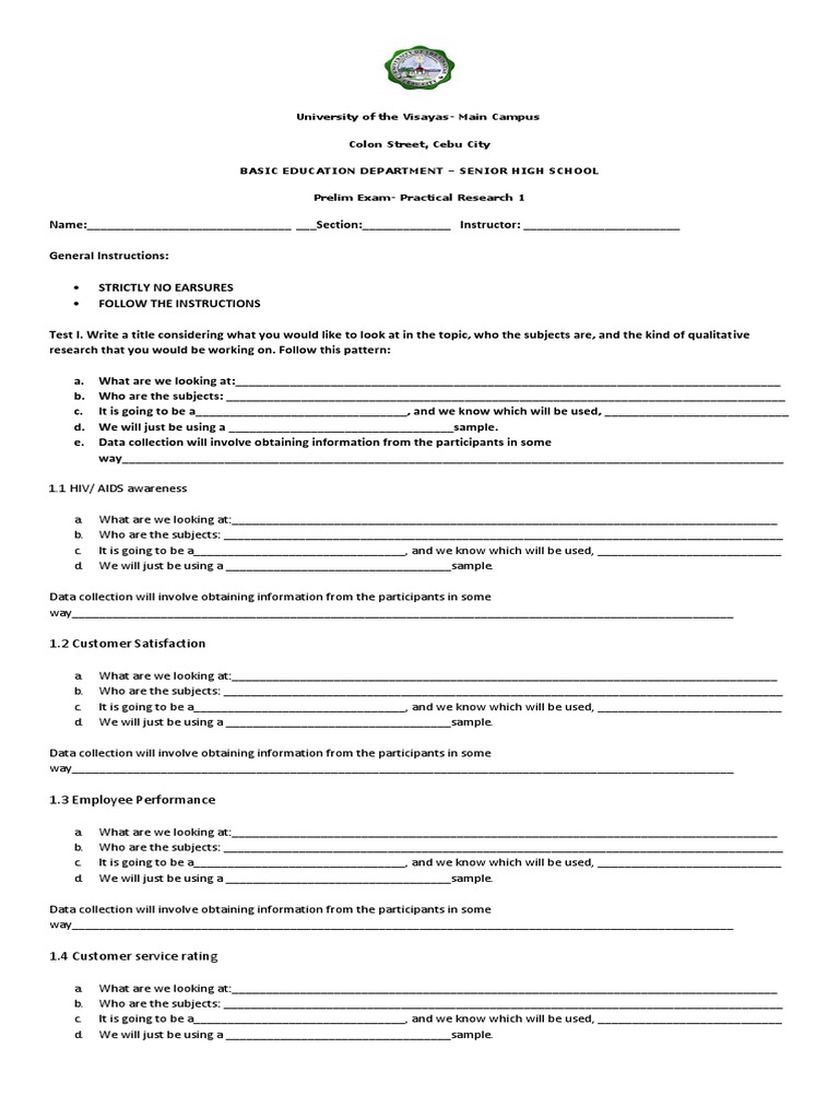 University of The VisayasMain Campus Colon Street, Cebu City Basic