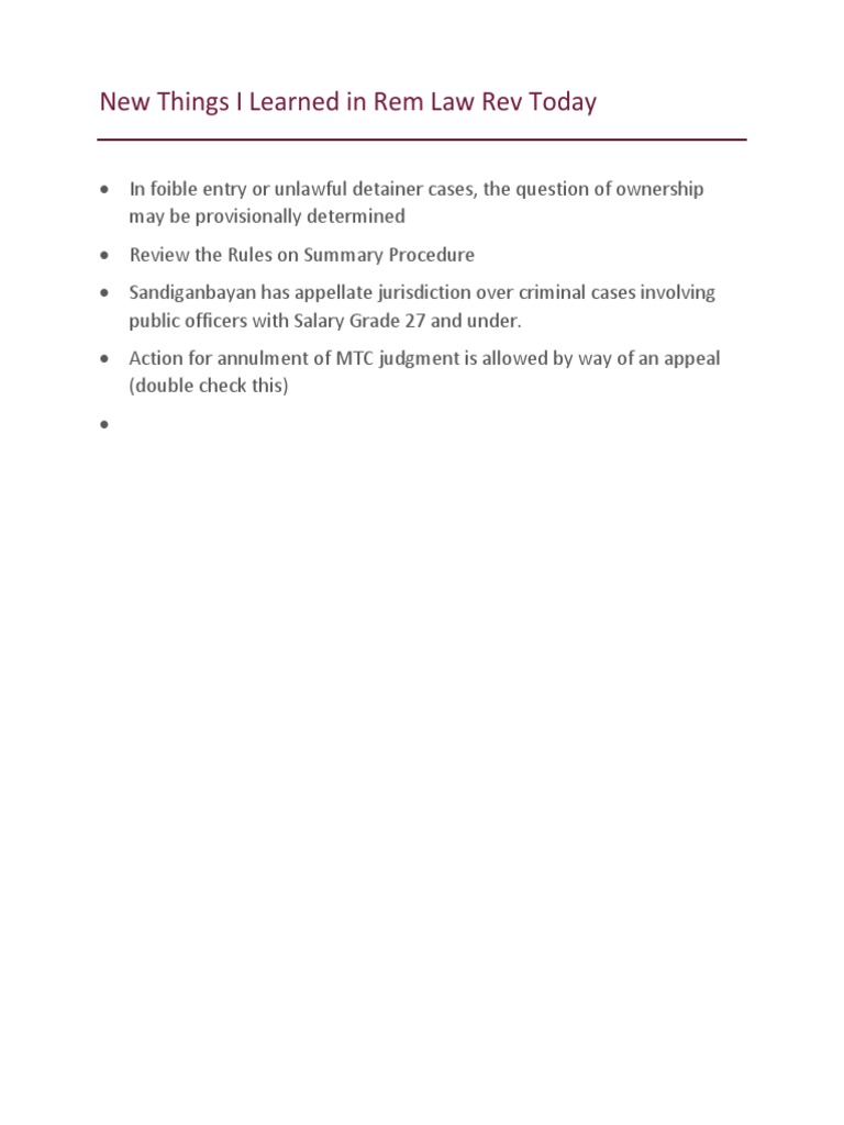 New Things I Learned About Rem Law Rev PDF