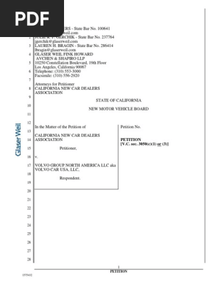 2019-1-15 CNCDA Petition Re Care by Volvo | PDF | Franchising