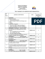 Budget of Work in Mathematics - 4th Grading (May 2016 K-12 Bec)