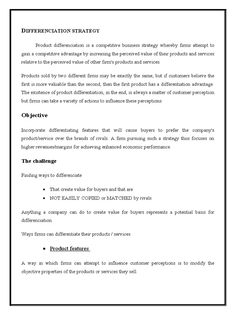 Effective Product Differentiation Strategies | PDF | Profit (Economics ...
