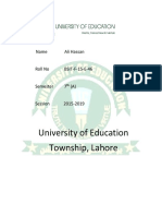 University of Education Township, Lahore: Name Ali Hassan