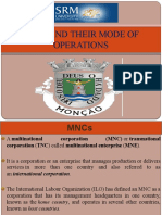 Major Players of MNC and Modes of Operations of MNC