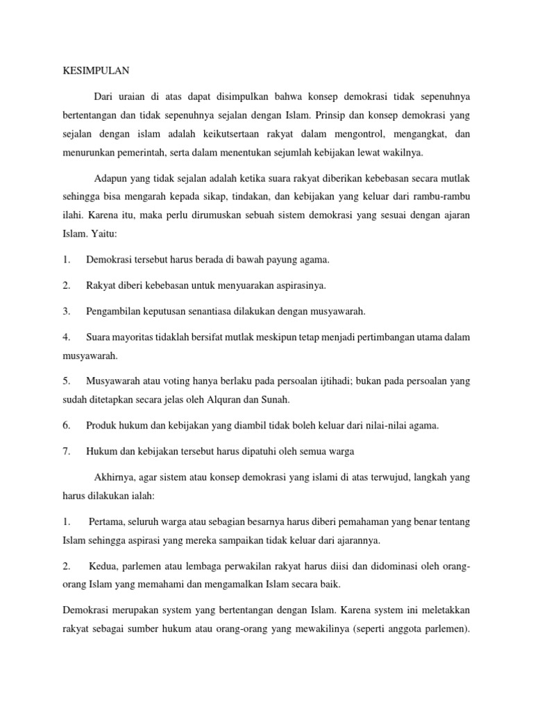 Kesimpulan Demokrasi Pdf