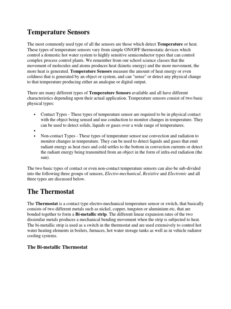 Temperature Sensors: Types, How It Works, & Applications - Encardio Rite