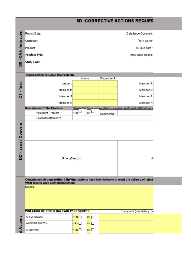 20d Report Template  PDF  Business Pertaining To 8D Report Template