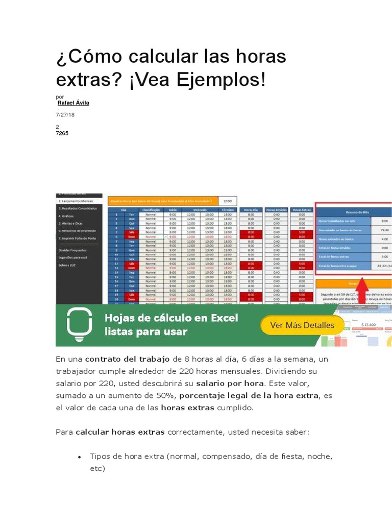 Como Calcular Horas Trabajadas De Un Empleado Para Trabajadores