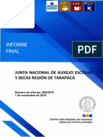 Informe Final #509-18 en La Junta Nacional de Auxilio Escolar y Becas Tarapacá Sobre Programa de Alimentacion Escolar - Noviembre 2018 PDF