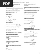 215 Final Exam Formula Sheet