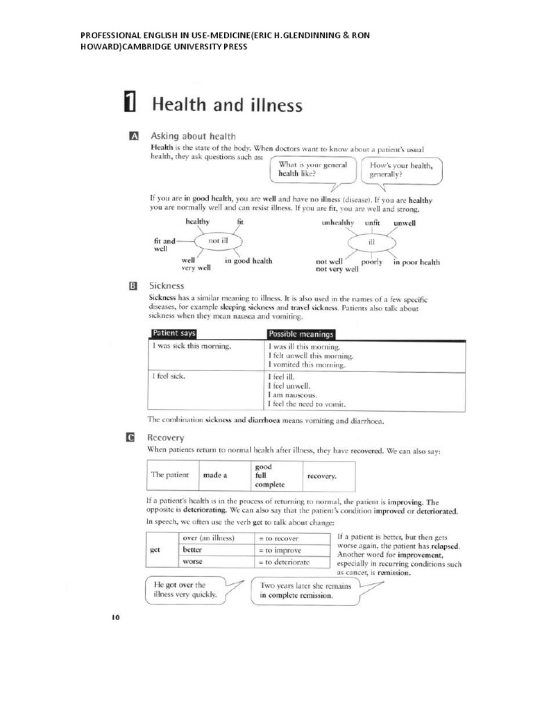 Professional English in Use - Medicine-Part1 | PDF