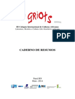 Caderno de Resumos Do GRIOTS 2014