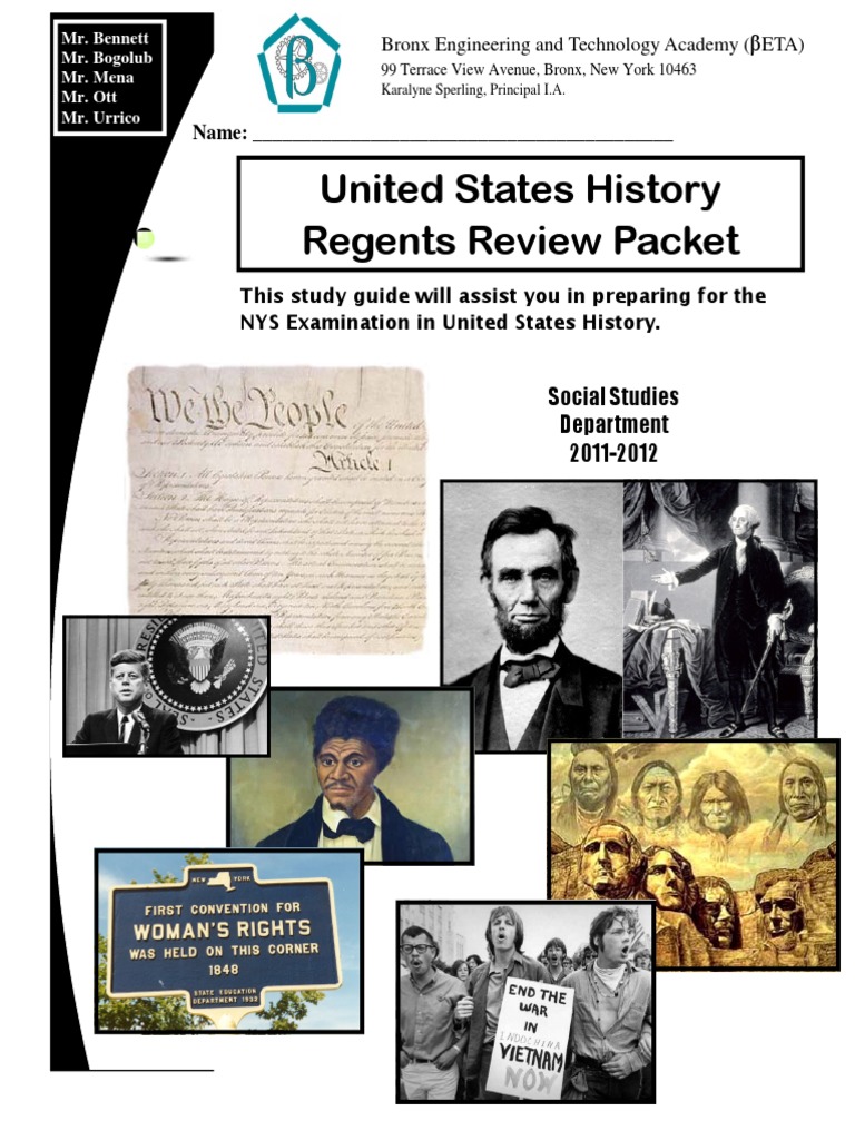 United States History Regents Review Packet Name PDF United States